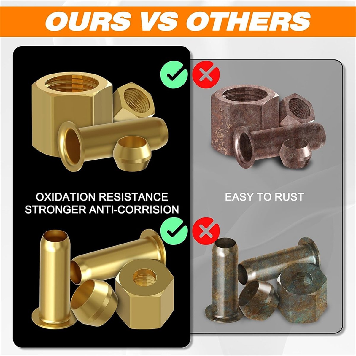 AT16 180PCS Compression Fittin - Compression Fitting Brass recension och pris