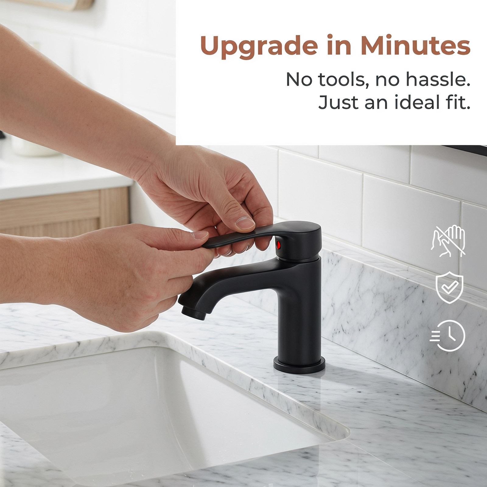 Single Lever Black Faucet Hand - Basin Mixer Cartridge recension och pris