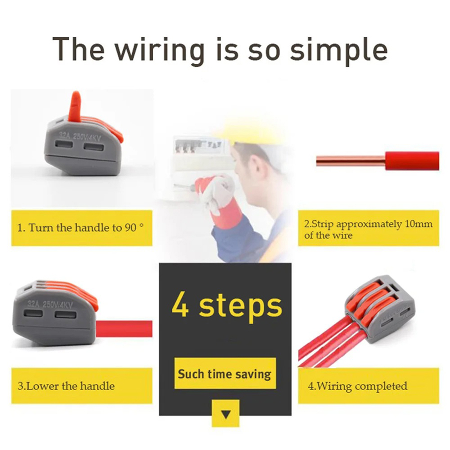 30/48 Pcs Fast Wiring Connecto - Push Fit Connector recension och pris
